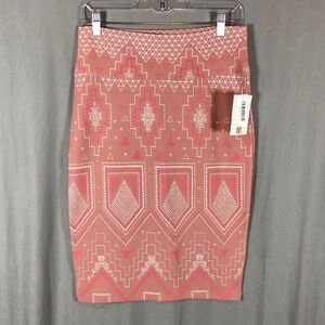 NWT Lularoe Cassie Pencil Skirt - Holiday Collection - Pink & Silver - Size M